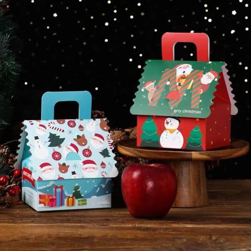 Suponey Christmas Gift Boxes,12pcs Christmas Treat Boxes Santa Candy Box Xmas Party Favor Box for Holiday Gift Wrapping Home Decoration