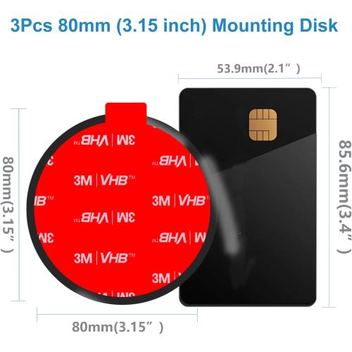 Dashboard Pad Mounting Disk for Suction Cup Phone Mount, 3Pcs 3.15 Ultra Sticky Heat-resistant Replacement Disc for Car Dashboard, Vacuum Suction Phone Holder, Dash Mount, GPS Holder Suction Mount