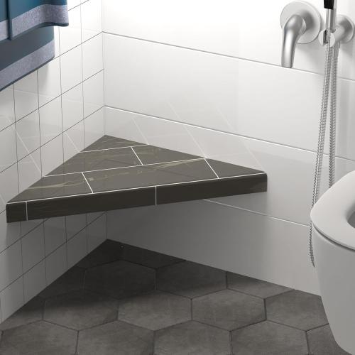 Floating Corner Shower Bench Kit-Customizable Appearance Corner Bench Seatin (17x17x24)