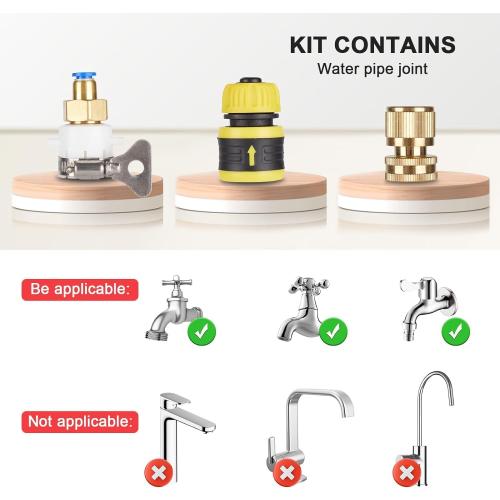 16.5ft/5m Water Fed Pole Kit, Solar Panel Cleaning & Squeegee Kit, Aluminum Extendable Pole, 22in Wide Brush, Bendable Dusting Brush, Outdoor Window Washing Equipment Tool