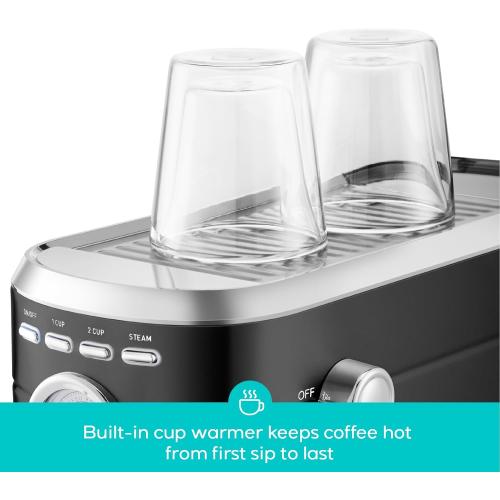 CASABREWS CM5418 Espresso Machine 20 Bar, Stainless Steel Espresso Maker with Milk Frother Steam Wand, Compact Cappuccino Machine for Home, Espresso Coffee Machine with Removable Water Tank, Black