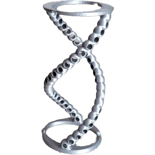 Znet3D Double Helix DNA Desk Organizer - Durable Pencil Holder for 23 Pencils | Ideal Gift for Teachers, Students, and Science Enthusiasts (Silver)