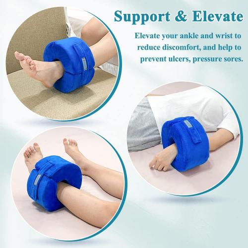 Zelen Heel Protector for Pressure Sores Foot Elevation Pillow Ankle Protector Wedge Heel Protector Cushion for Bed Sores Foot Support Pillow for Sleeping Ulcer Elevated Foam (Medium, 1 PCS)