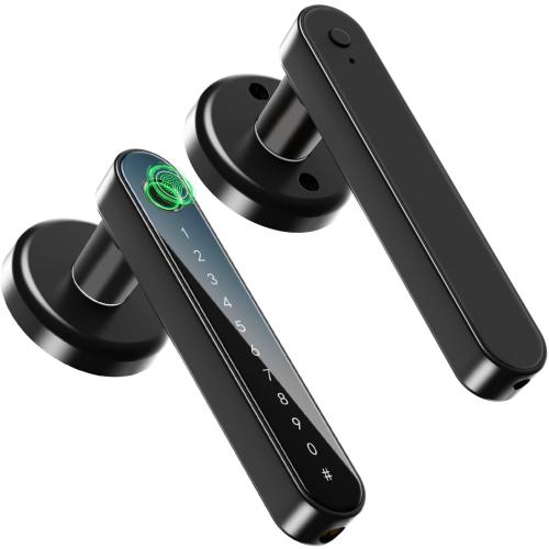 IRONZON Fingerprint Door Lock Biometric Door Lock with Keypad with Handle for Home Hotel Office Apartment Bedroom