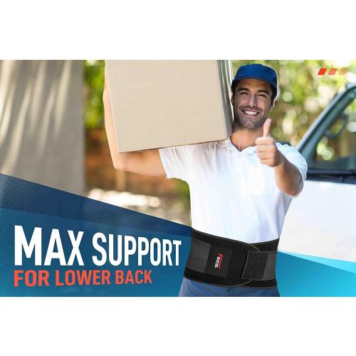FEATOL Back Brace Support Belt-Lumbar Support Back Brace for Back Pain, Sciatica, Scoliosis, Herniated Disc Adjustable Support Straps-Lower Back Brace with Removable Lumbar Pad for Men & Women