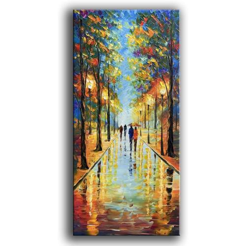 Tyed Art- 100% hand-painted 3D canvas abstract oil painting Landscape art contemporary large canvas wall art painting home Living Room decoration wall 24x48inch