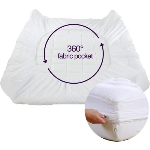 EASELAND Queen Size Mattress Pad Pillow Top Mattress Cover Quilted Fitted Mattress Protector Cotton Deep Pocket Cooling Mattress Topper