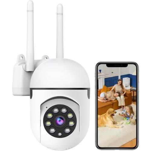 1080P Security Camera Wired, Baby Monitor with 360° Pan/Tilt, 2-Way Audio, Color Night Vision, AI Detection, SD/Cloud Storage, 2.4G/5GHz WiFi Home Surveillance Cam, Compatible with Alexa