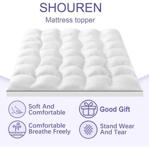 Memory Foam Mattress Topper Queen, 1700 GSM Gel Foam for Back Pain Relief | 1700 GSM CertiPUR-US Gel Memory Foam Mattress Topper for Back Pain & Pressure Relief, Plush Support, 2-3 Inch Thick