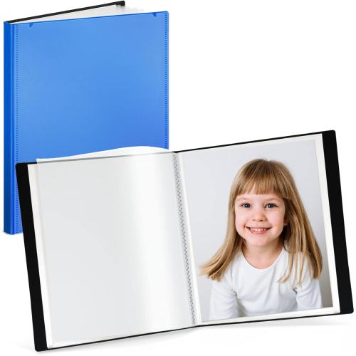 Cranbury Portfolio Binder 8x10, 48 Photos, Clear Sleeves, Blue