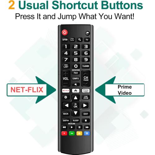 (Pack of 2) Universal Remote for LG Smart TV, Compatible with All LG TV Remote Control LCD LED OLED UHD HDTV 3D 4K Smart TV Models, Replacement Remote with Netflix Amazon Shortcuts Key