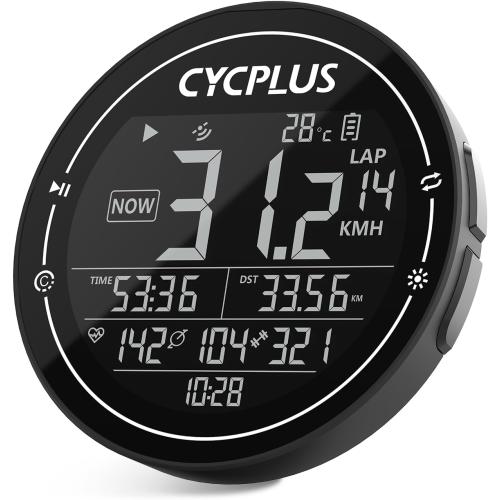 CYCPLUS GPS Bike Computer, Wireless Cycling Computer, ANT  Bluetooth Bicycle Speedometer Odometer IPX6 Waterproof, Rechargeable with 2.5″ Screen for Bikers Outdoor Cycling (New Upgraded)