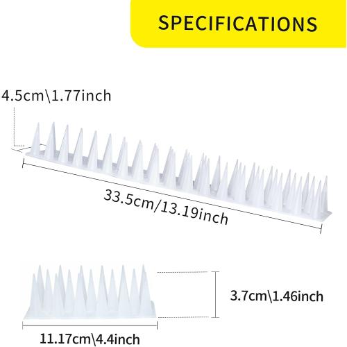 Bird Spikes, Clear,6 Pcs,Pigeon Spikes for Outdoor,Keep Birds Squirrel Raccoon Away for Outside, Patio, Plastic Fences Spikes, 6.5FT