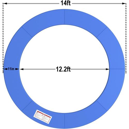 LANGXUN Universal Trampoline Repalcement Safety Pad, 8ft 10ft 12ft 14ft 15ft 16ft Waterproof Surround Spring Foam Cover for Round Frame