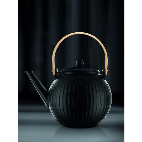 Bodum Douro Porcelain Tea Pot with Stainless Steel Infuser, 51 Ounce, Matte Black