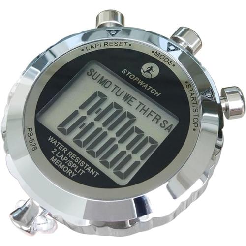 Stopwatch, Metal Stop Watch for Sports 10/100/400 Laps, Stopwatches Timer for Coach Sports Running with 0.01second & 0.001second Timing, Conutdown, Alarm