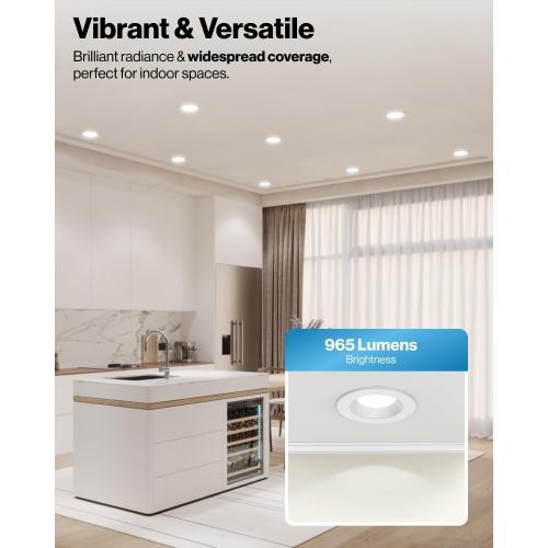 Sunco Retrofit LED Recessed Lighting 6 Inch, Downlight Can Lights for Ceiling, Baffle Trim, 965 LM, 13W (120W Equivalent), 3000K Warm White, Dimmable, Damp Rated UL 4 Pack.