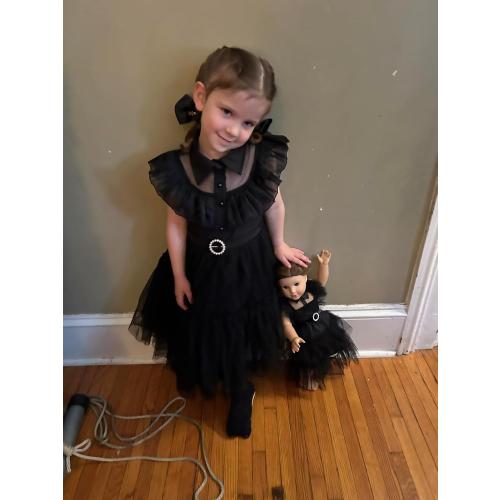 Toddler Baby Girls Black Dress Kids Black Party Costume 1-2 Years