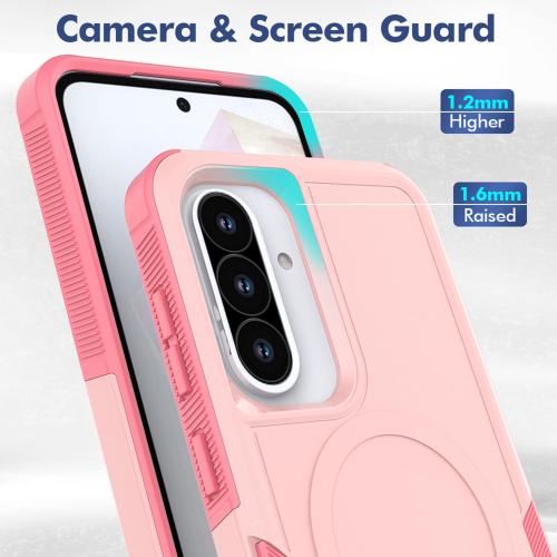 Dionsibei Designed for Samsung Galaxy A36 5G Case 2 in 1 Military Grade Drop Heavy Duty Rugged Shockproof Protective Cover Case for Galaxy A36 5G Phone Case (Pink)