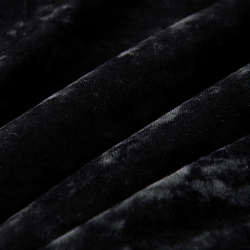 Fredsure Distressed Velvet Comforter Set, 5 Pieces Black Queen, Distressed Velvet Face and Brushed Microfiber Reverse