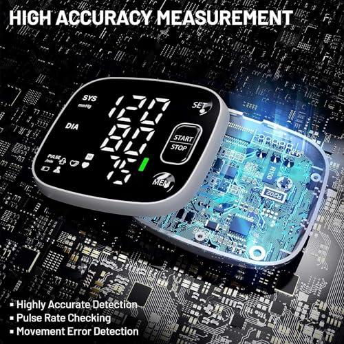 Oklar Wrist Blood Pressure Monitor, FDA Cleared Rechargeable BP Machine
