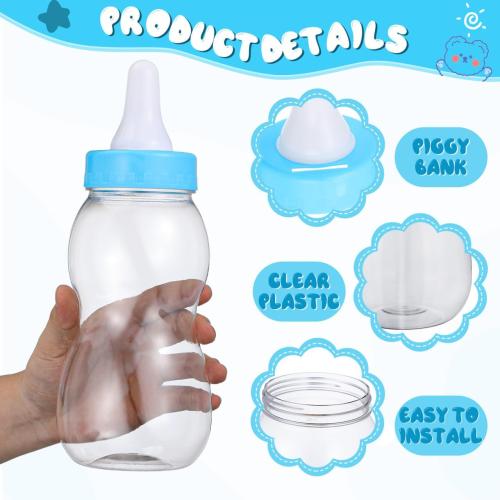 Garneck 11'' Jumbo Baby Bottle for Baby Shower Game Large Capacity Transparent Money Piggy Bank Bottle with Wide Opening Giant Fillable Candy Container for Boys Birthday Nursery Christening Decor