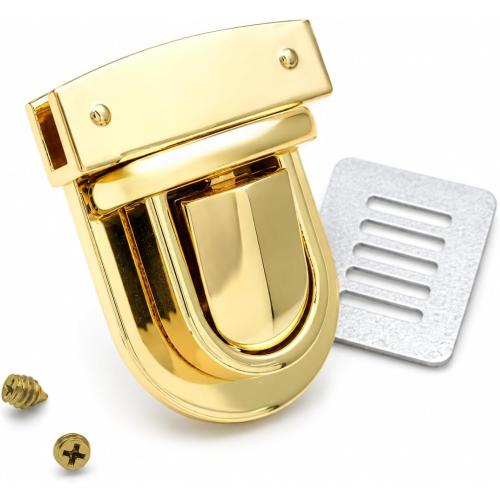 CRAFTMEMORE 1-1/4 Inch Press Lock Purse Catch Clasp Hardware for Bag Gold