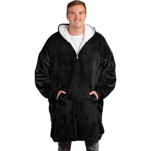 The Big Softy Oversized Hoodie Blanket Sweatshirt, Wearable Blanket Hoodie Men Women with Zip, Comfy Fleece Hooded Blanket Adult