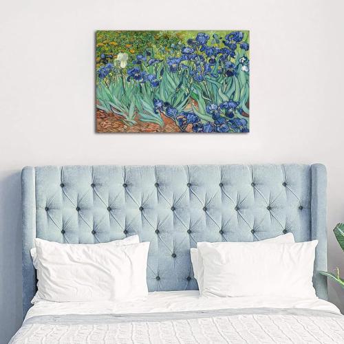 YRYWAWA Van Gogh Irises Canvas Wall Art Irises Flower Garden Canvas Art Prints Famous Oil Painting Reproduction Pictures Modern Floral Artwork Classic Decor for Living Room Bedroom Office Home Decor 24x36 inch