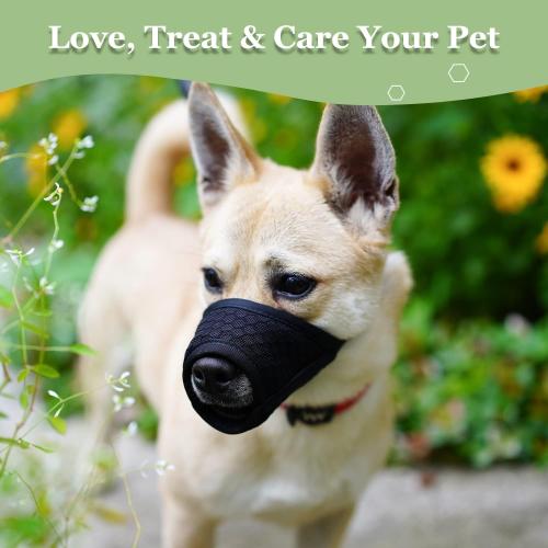 Mayerzon Dog Muzzle, Puppy Soft Mesh Muzzle for Small Medium Large Dogs Chihuahua Poodles Beagle Dachshund Corgis Labrador for Biting Chewing Grooming That Allows Panting Drinking(M, Black)