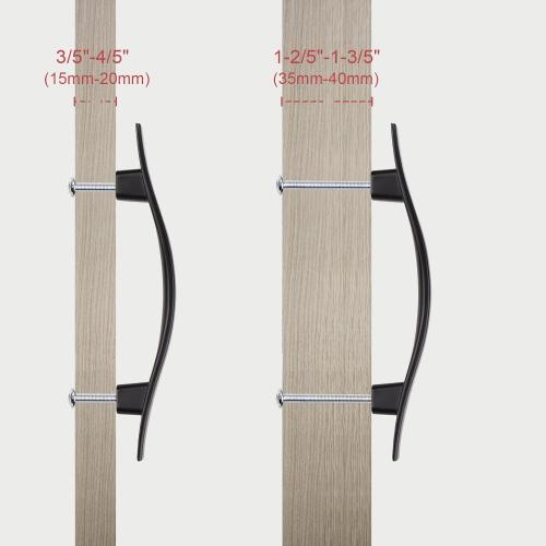 KNOBWELL 6 Pack 3 inch Black Cabinet Handles, Wave Style Black Handles for Cabinet and Cupboard, Dresser Drawer Pulls Matte Black, 3 inch Hole Center