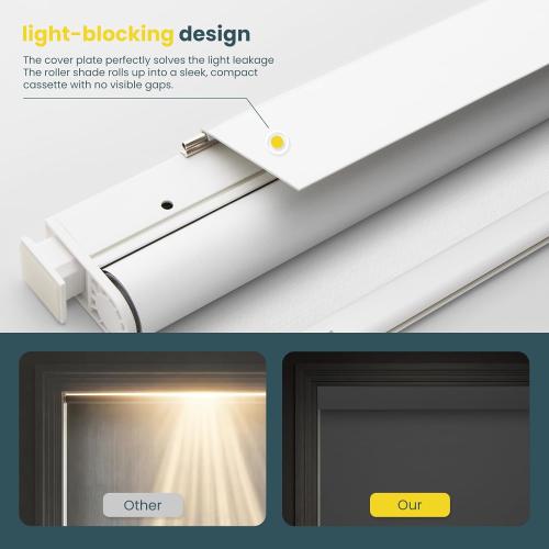 Motorized Blinds No Drill Automatic Blinds for Windows Cordless Roller Shades Electric Blinds with Remote Control Smart Blinds (White, 33.5 x 72)