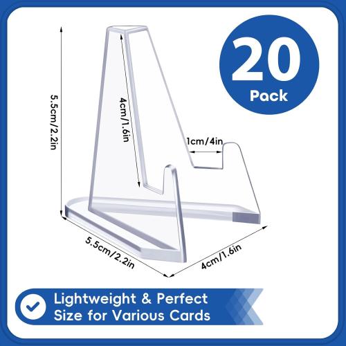 Acrylic Card Display Stands, 36 PCS Card Stands for Sports Cards, Clear Mini Easel Stand Holder for Challenge Coin Graded Card Sports Card PSA Card Baseball Card (36)