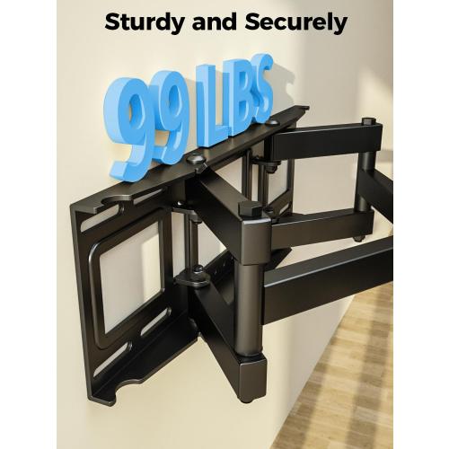 UL Listed Full Motion TV Wall Mount for Most 32-70 inch TVs, Wall Mount TV Bracket for 40 50 55 65 inch tv with Smooth Swivel, Tilt, Extension, Level-Has Hardware & Drill Template
