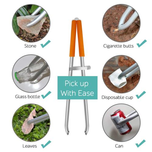 EJG 36 Long Trash & Garbage Picker Grabber, Lightweight Aluminium & Rustproof, Litter Pick Up Stick, Trash Tong, Reaching Assist Tool, Reacher Tool for Elderly, Garden Nabber Plogging (Orange)