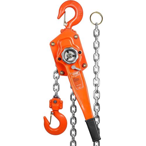 VEVOR Manual Lever Chain Hoist, 3 Ton 6600 lbs Capacity 20 FT Come Along, G80 Galvanized Carbon Steel with Weston Double-Pawl Brake, Auto Chain Leading & 360° Rotation Hook, for Garage Factory Dock