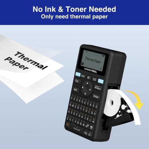 SUPVAN E11 Bluetooth Label Maker Machine with 4 Tapes, Support Keyboard & App with 30  Fonts and 660  Icons, Rechargeable Inkless Labeler for Home, Kitchen, Office, School, Organization, Black