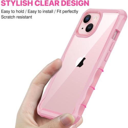 Size Iphone 15 Color Pink CENHUFO Privacy for iPhone 15 Case, Full Body Phone Case with Built-in 9H Tempered Glass Privacy Screen Protector and Camera Lens Protector, Anti Peep Spy Shockproof Bumper Clear Cover - Pink