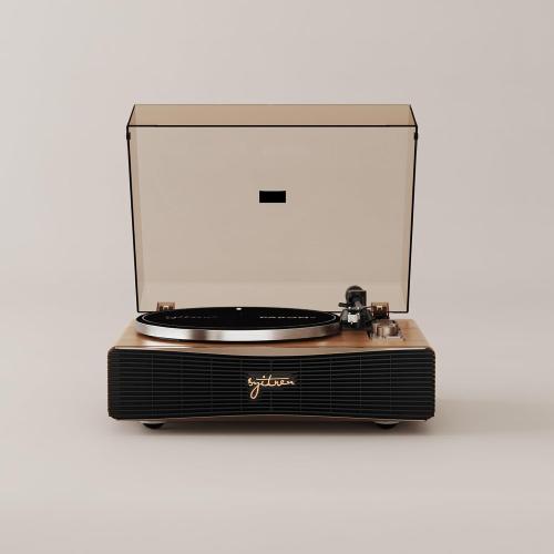 Syitren Paron Record Player Vintage Turntable for Vinyl Records with Built-in Speakers Bluetooth Retro Phonograph Wood Walnut