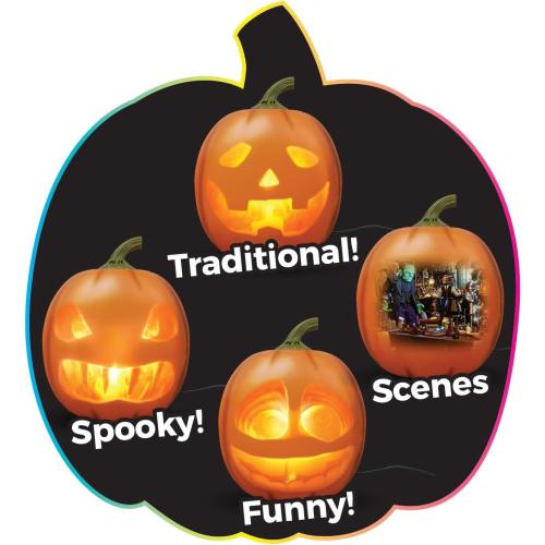 Jabberin' Jack Motion Sensor 12 Inch XL Talking Animated Orange Pumpkin with Built in Video Projector and Speaker Includes 80 Minutes of Content