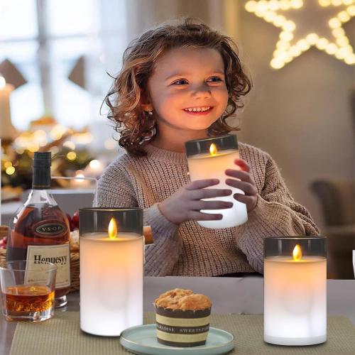 Multicolor Realistic LED Flickering Flameless Candles Color Change,Battery Operated with Remote Control and Timer Candle,Wax Pillar Candles,Velas Artificiales Para Decoracion Candles for Wedding