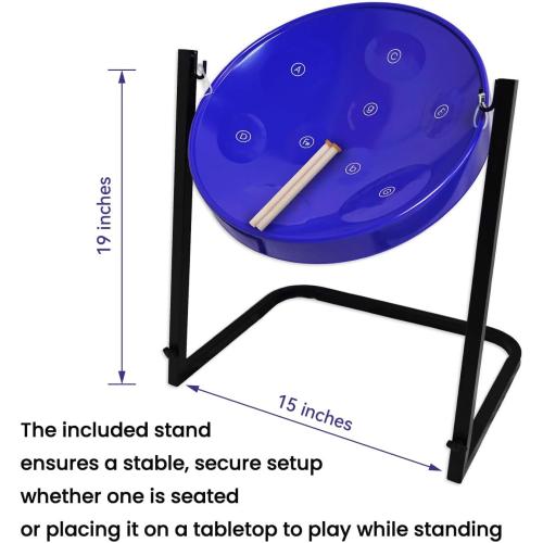 9-Note Steelpan (Steel Drum) with Stand - Educational Musical Instrument for Beginners and Hobbyists by Suttaya
