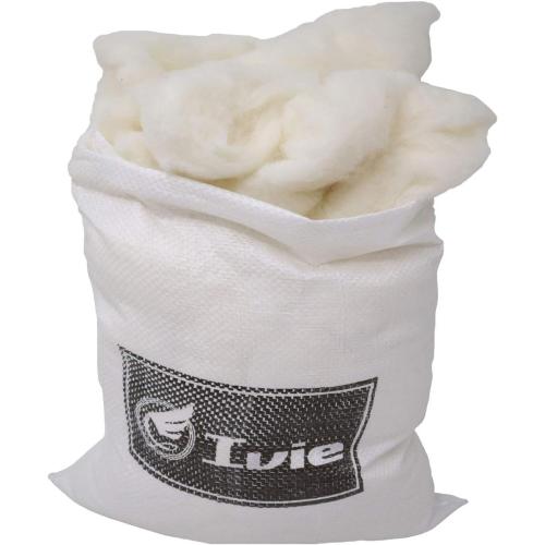 Ivie Organic Luxury Cotton Batting Fiber Natural White for Stuffing (Combed Cotton 1lb)