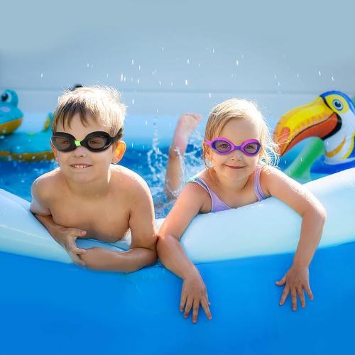 4 Pack Kids Swim Goggles Ages 6-14 UV Protection Anti Fog No Leaking Pool Swimming Goggles for Boys Girls Youth
