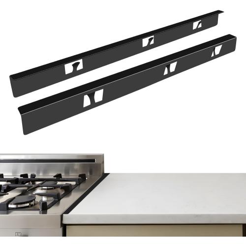 Stove Gap Covers,Stove Gap Filler, Range Trim Kit, Stove Gap Guards, Heat Resistant and Easy to Clean （Aluminum Black 23.4 in.）