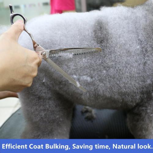 HASHIMOTO Straight Eraser Dog Grooming Scissors, 23 Teeth,7.0 Inch,80% Thinning Rate,Light Weight, Designed for Bulking off Coat Quickly.