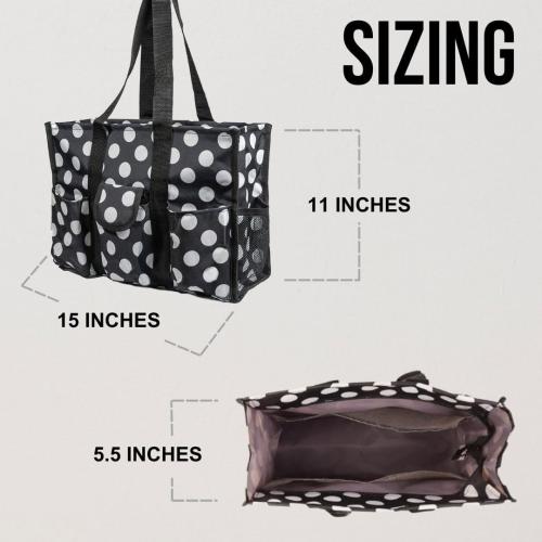 Utility Tote Bag with Zipper Top - Large Multipurpose Tote Organizer Bag