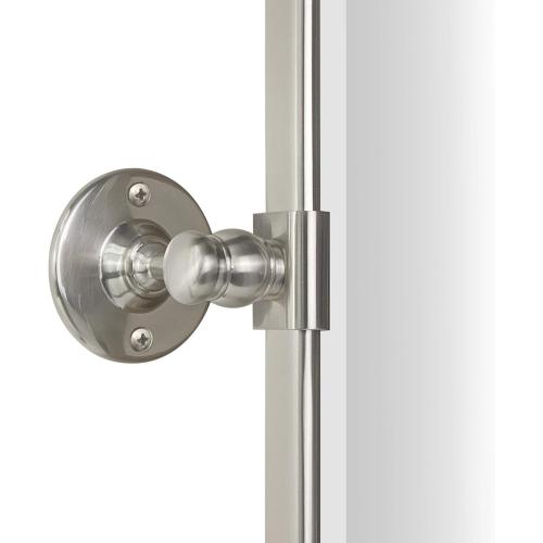 TEHOME Pivot Mirror Brushed Nickel Vanity Mirror Large Black Metal Framed Rectangle Tilting Beveled Vanity Mirrors for Wall, Vertical Hanging, Overall 34.14 x 40 inches (Mirrror 30 x 40 inches)