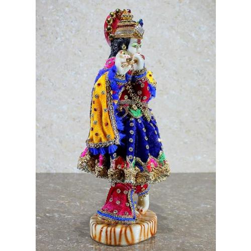 Shree Krishna Idol Thakur ji Murti Size- 11 inch Kahna ji Laddu Gopal ji Statue Karishan ji Krishna Janmashtami Home Decoration Puja Temple Krishna Fine Painting Hindu God Laddu Gopal Diwali