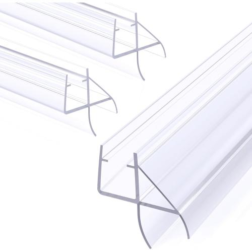 Yecaye 3 Pack 39 Frameless Shower Door Bottom Seal, 3/8 (10mm) Glass Seal Strip, Shower Door Sweep with Drip Rail, Stop Leaks and Create a Water Barrier